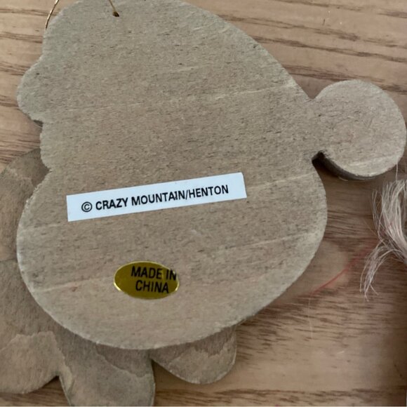 Wooden Santa Claus Christmas Ornaments Set Of 3 Crazy Mountain Rustic Country - Picture 6 of 7